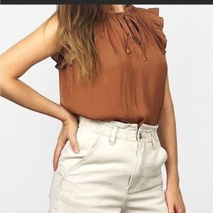 Cupcakes and Cashmere ruffle tie top - XS